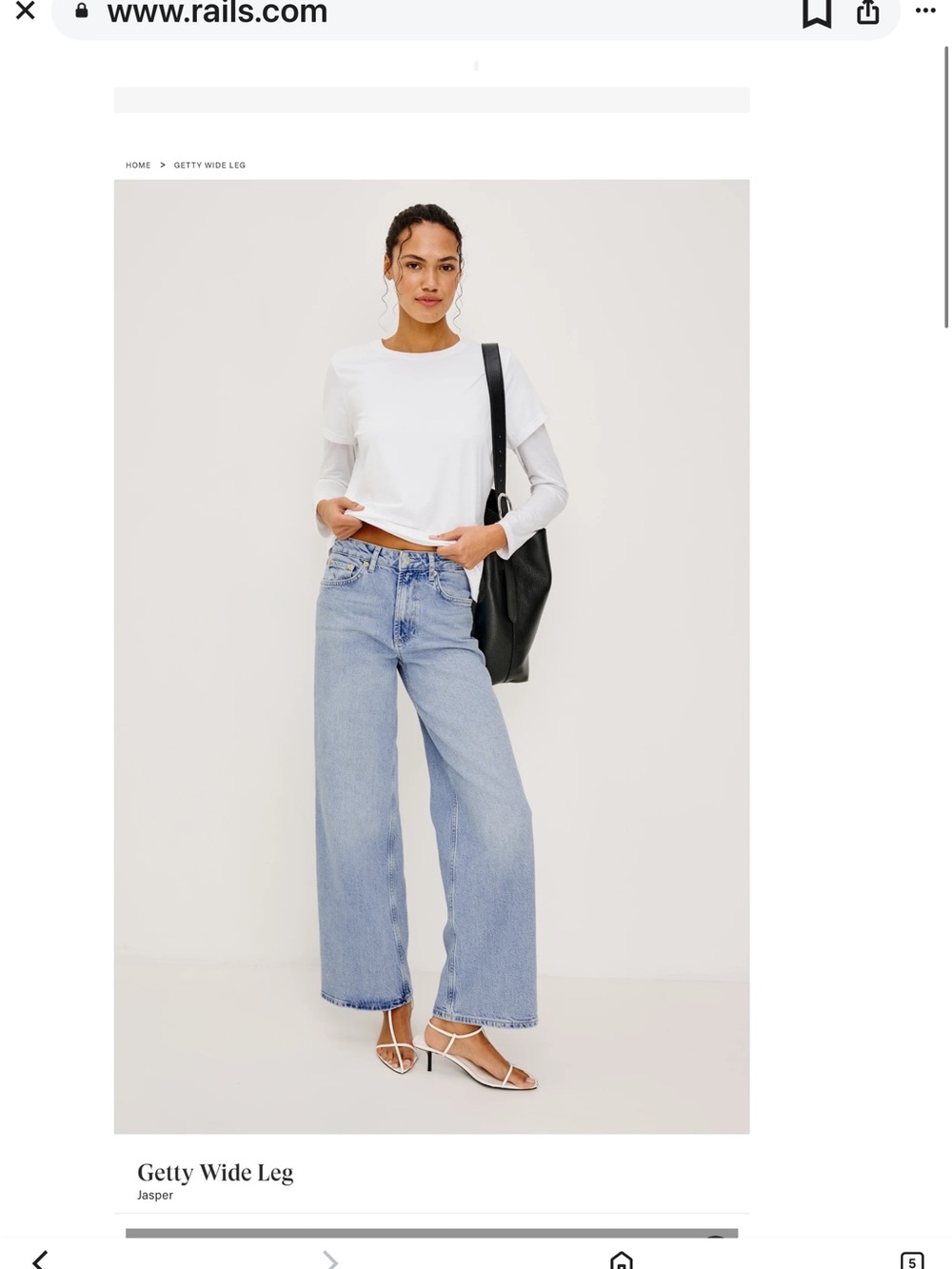 Rails Getty Wide Leg Jeans in Light Blue -
